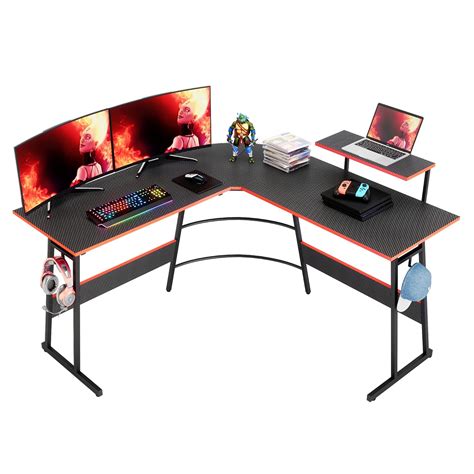 DOMY HOME Gaming Desk, 50.8 inches (129 cm), Carbon Fiber Top Plate, PC ...