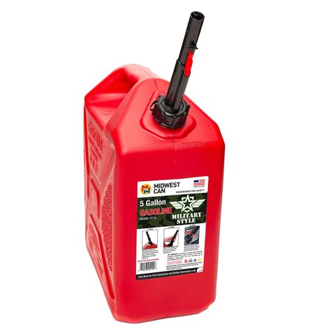 Midwest Can 5110 plastic Military Style gas can 5 gallon capacity ...