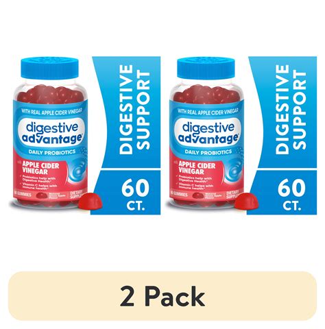 (2 pack) Digestive Advantage Daily Probiotics with Apple Cider Vinegar ...