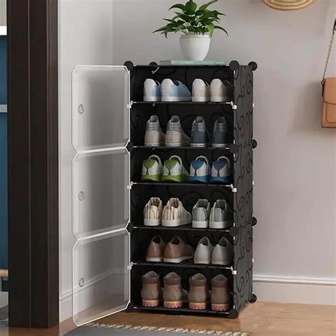 Ebee Metal 5 Shalves Shoe Cabinet (Grey), 58D x 28W x 91H Centimeters ...