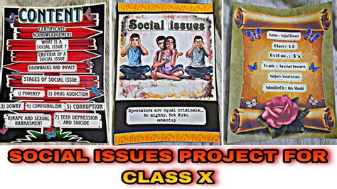 Image result for Social Issues Class 10 Project File