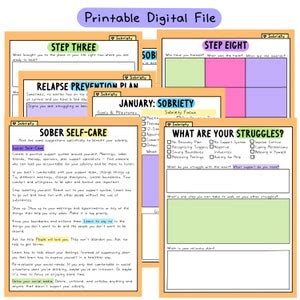 Buy Sobriety Worksheets Recovery AA Addiction Sober Life 12 Steps ...