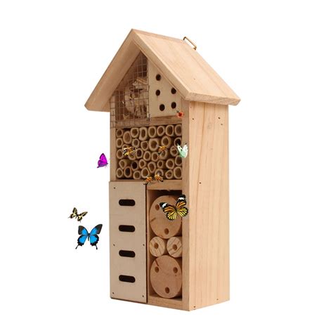 Buy IMSHIE Mini house-Insect House Wooden Hotel Natural Nesting Habitat ...