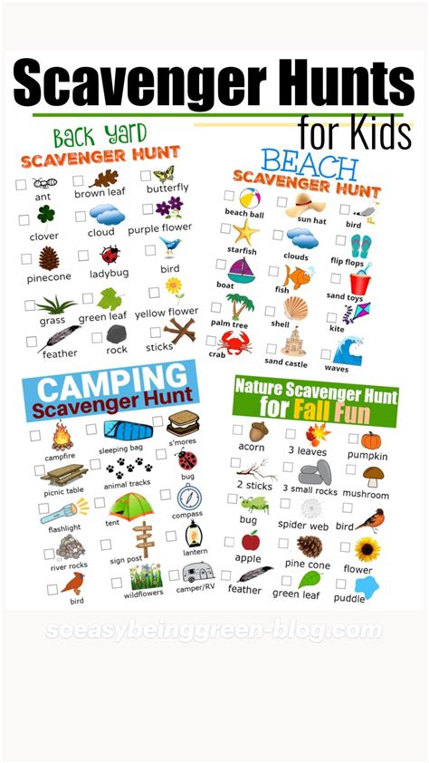 Outdoor scavenger hunts for kids – Artofit