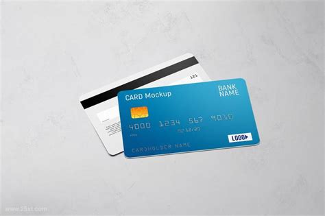 逼真的银行卡信用卡设计展示psd样机素材 - 25学堂