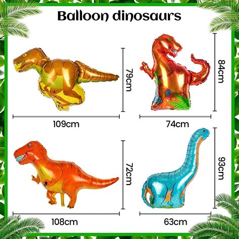 Buy XXL Dinosaur Balloons Birthday Decoration Set, Dinosaur Themed ...
