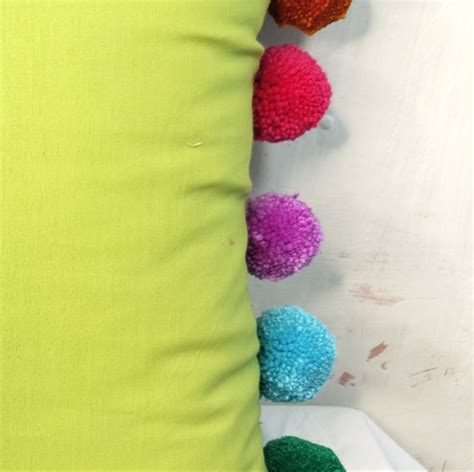 Rainbow Pompom Pista Cotton Cushion Cover with Lining – KACHCHA AAM