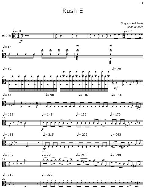 Rush E - Sheet music for Viola