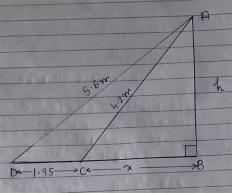 A pair of ladders whose lengths are 4.2 M and 5.6 M are leaned onto a ...