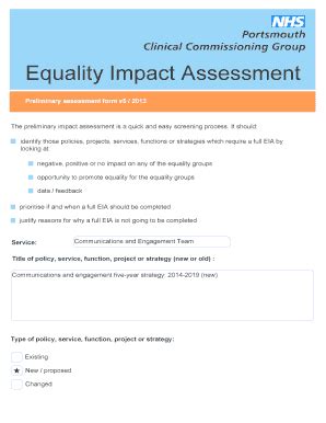 Fillable Online portsmouthccg nhs Portsmouth CCG EIA Preliminary Form ...
