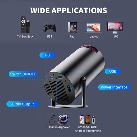 4k portable smart android mobile projector