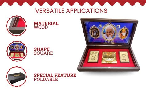 SHASHIKIRAN® Guru Ji Charan Paduka |Guruji Swaroop |Wooden Gold Plated ...