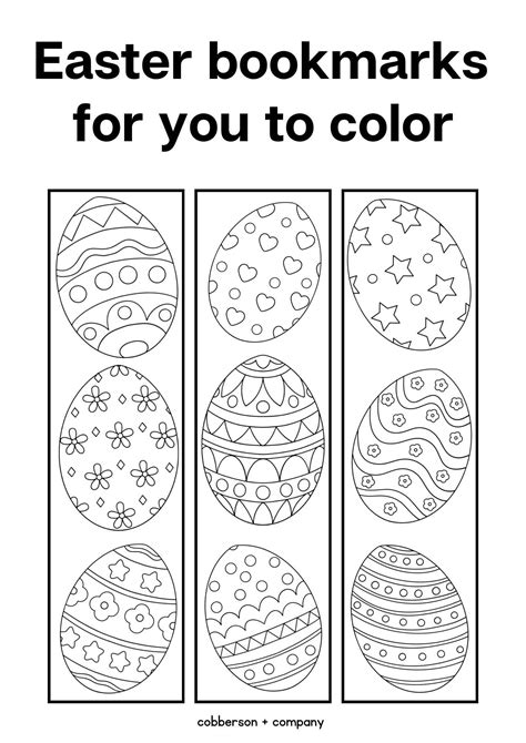 Free printable Easter coloring bookmarks - Cobberson + Co.