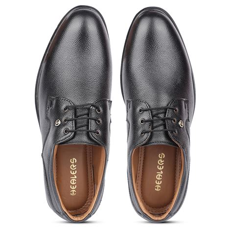 Buy Healers Formal Black Lacing Derby Shoes For Men S201-05 By Liberty