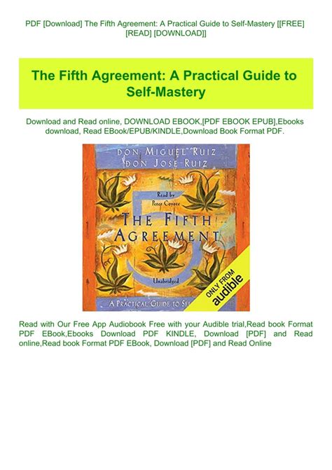 PDF [Download] The Fifth Agreement A Practical Guide to Self-Mastery ...