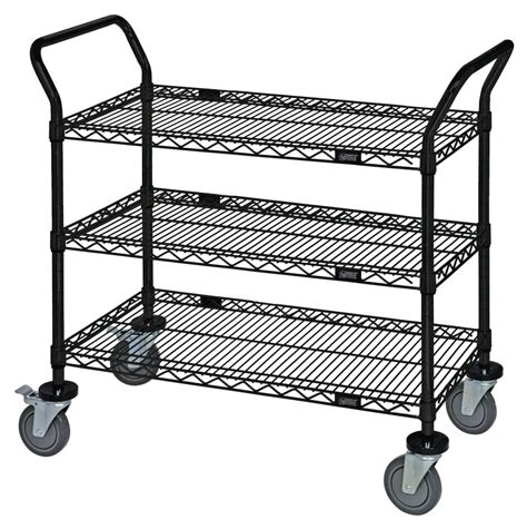WRC-1848BK-3 | 18 x 48 x 38 Wire Cart with 3 Shelves