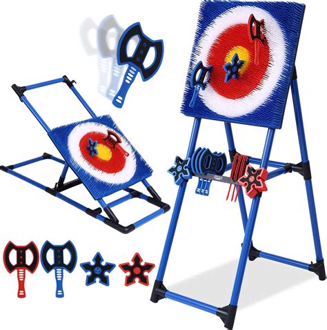 Axe Throwing Bristle Target with 8 Throwing Axes Set,Axe Throwing Game ...