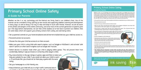 Parents' Guide to Online Safety for Primary School Children
