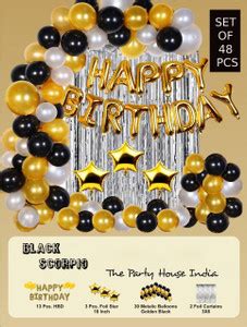 Flipkart.com | Black scorpio Solid Birthday combo set of 48 pcs Letter ...
