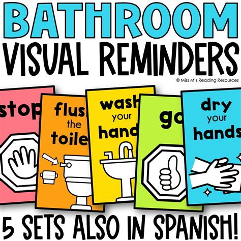 Classroom Management Bathroom Signs | Bathroom Rules Posters | Miss M's ...