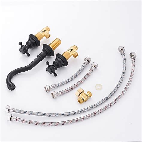 Bathroom Sink Faucet - Wall Mount / Widespread Electroplated Wall ...