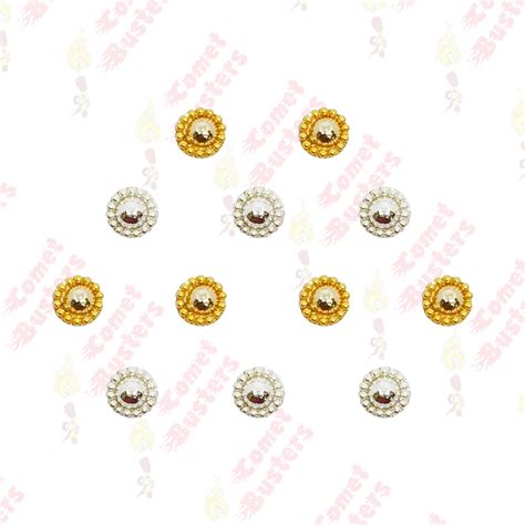 Comet Busters Beautiful Gold and Silver Round Bindi (BIN1540)