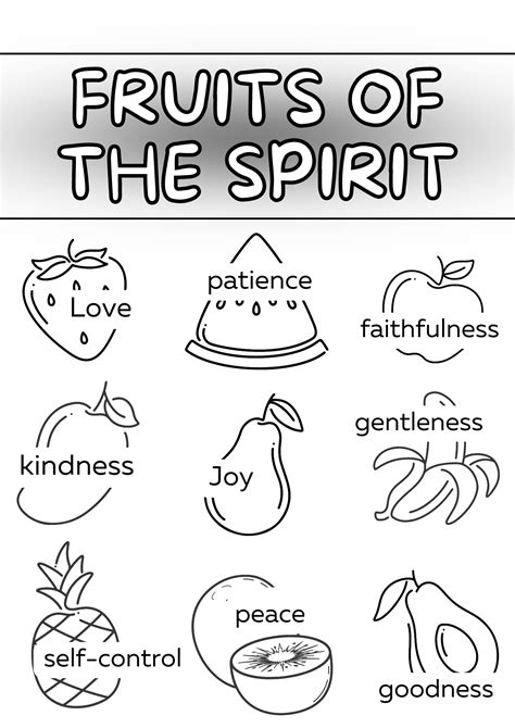 Fruit of the Spirit Coloring Pages + Printables - Lift Your Name