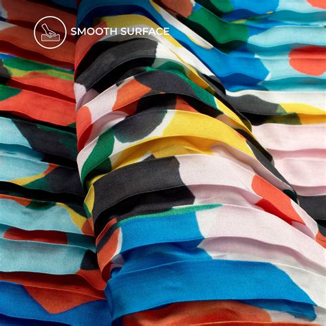 Royal Blue Abstract Digital Print Japan Satin Pleated Fabric – Fabcurate