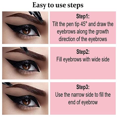 Waterproof Eyebrow Pen – 4-Prong Micro-Fork Tip for Hair-Like Strokes ...
