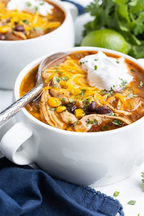 Easy Chicken Taco Soup Recipe - Evolving Table