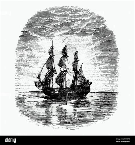 Ship in the ocean illustration vector Stock Vector Image & Art - Alamy