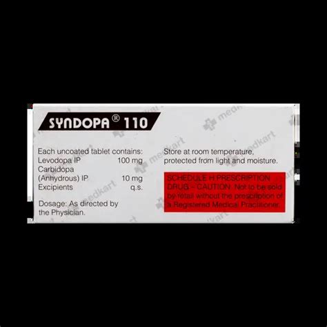 SYNDOPA 110MG TABLET 10'S Price, Uses, Side Effects & Substitutes | Medkart