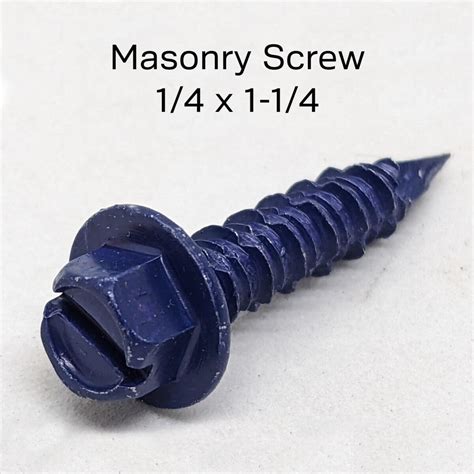 1/4" x 1-1/4" Slotted Hex Washer Head Tapcon Blue Masonry Concrete ...