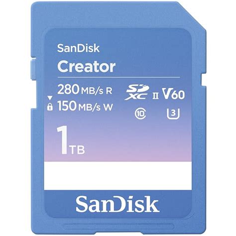 SanDisk Creator SD UHS-II Card 1TB, Read speeds up to 280MB/s, Write ...
