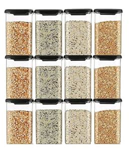 Buy LAVENCIA Airtight Plastic Square Container Set for Kitchen Storage ...