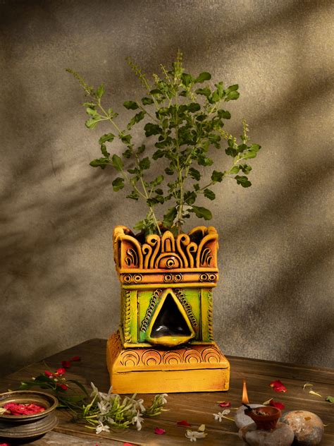Brighten Your Sacred Space with a Multicolor Tulsi Pot|Tulsi Vrindavan