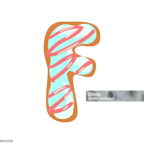 Vetores de Letra F Na Forma De Doce Vitrificado Cookie Fonte Comestível ...