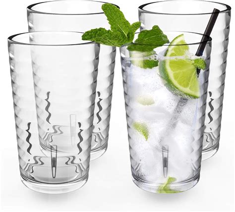 Buy ALIMOTA Plastic Tumblers Cups, [UNBREAKABLE Acrylic] Plastic Water ...