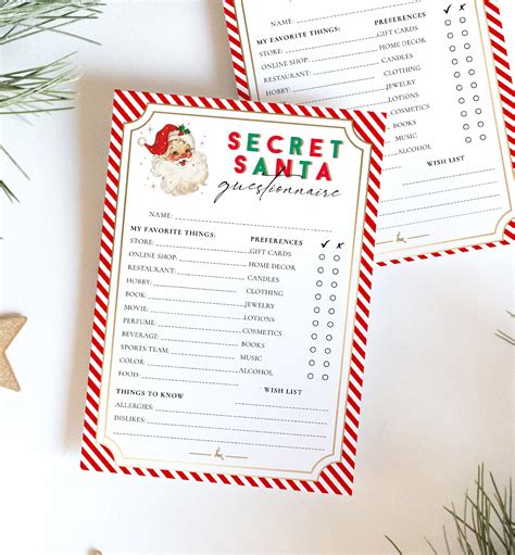 Secret Santa Wish List Examples Secret Santa Rules Printable ...