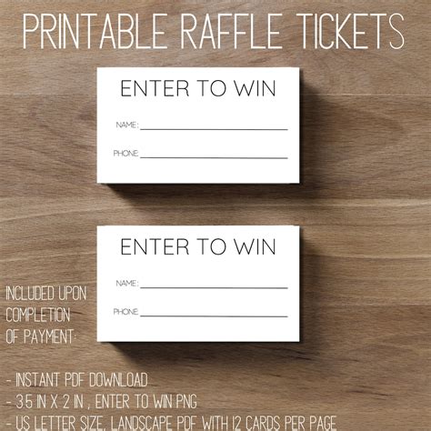 Basic Printable Raffle Ticket | Raffle Tickets Printable With Name and ...