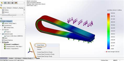 SolidWorks Linear Dynamic Study 的图像结果