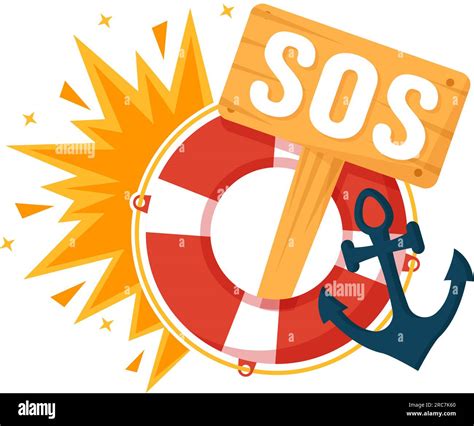 SOS Message Vector Illustration with People Who Need Emergency Assistance in Various Situations ...