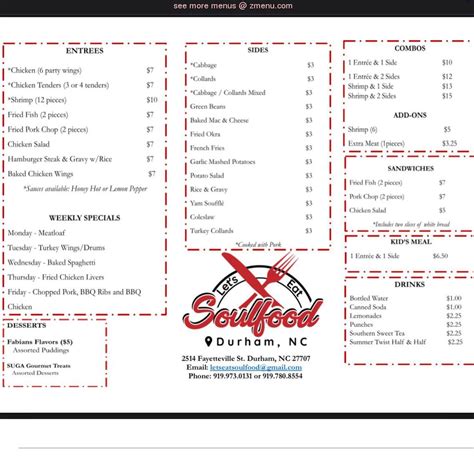 Online Menu of Let's Eat Soul Food Restaurant, Durham, North Carolina ...