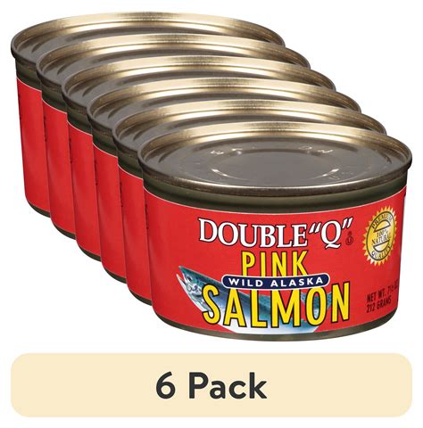 (6 pack) Double "Q" Wild Alaskan Canned Pink Salmon, 7.5 oz - Walmart.com