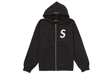 SUPREME S LOGO ZIP UP HOODED SWEATSHIRT FW24 BLACK