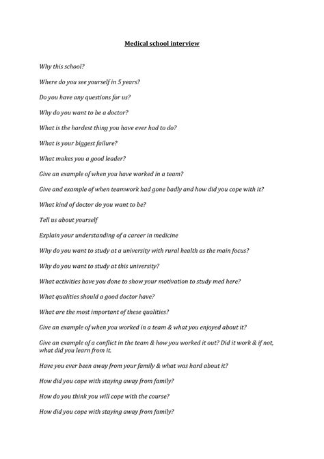 Medical School Interview Questions covering MMI and Panel - Medical ...