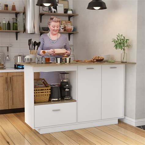 Ebern Designs 59'' Wide Kitchen Island With Strong Storage And ...