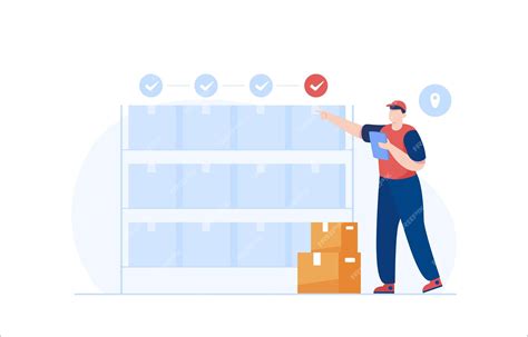 Premium Vector | Warehouse workers check the inventory levels of items on the shelves inventory ...