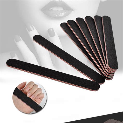 Nail File Double Sided Toenail Files for Thick Nails Grit Nail Files Emery Board Black Manicure ...