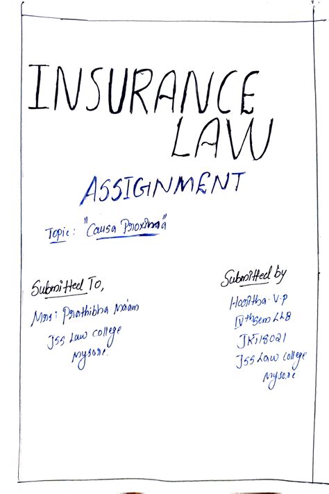 Indian Insurance law Seminar Assignment - A55I&NM C /J T I £u!zwi-Heel ...